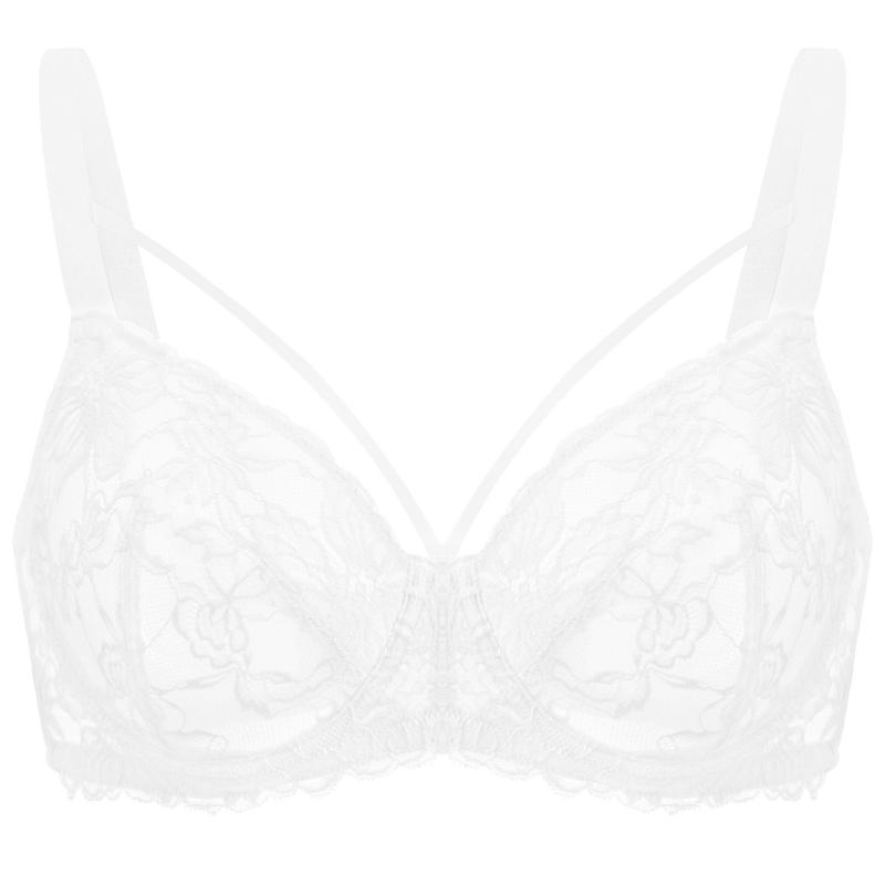 Live Exclusive HSIA Pretty In Petals Unlined Strappy Floral Lace Unpadded Plus Size Underwire Bra