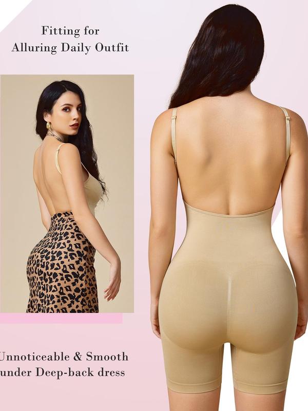 Women's Backless Fajas Cami Shapewear Romper, Adjustable Strap Tummy Control Shapewear Bodysuit, Summer Shapewear Clothing, Summer Outfits 2024