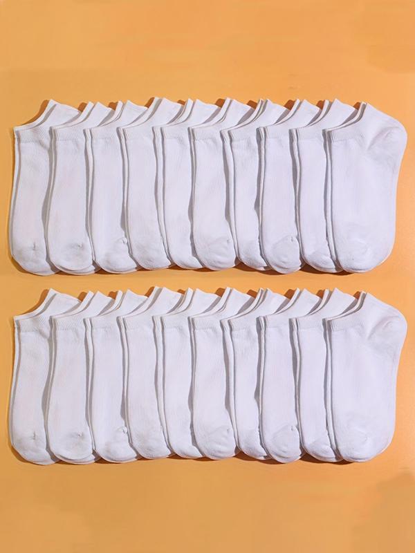 Women's 20 Pairs Solid Ankle Socks, Basic Casual Breathable Comfort Cozy Low Cut Socks for All Seasons, Women's Socks for Daily Wear