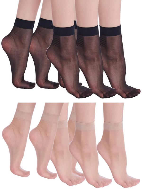 Women's 6 Pairs Textured Sheer Ankle Socks, Summer 2024 Comfy Breathable Thin Socks For Summer, Women's Socks For Daily Wear