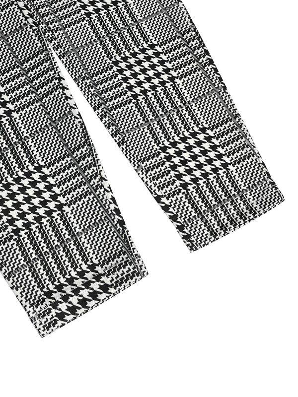 Women's Geometric Houndstooth Print High Waist Skinny Pants, Casual Comfy Pocket Design Trousers for Spring & Fall, Fashion Women's Bottoms for Daily Wear, Pants for Women