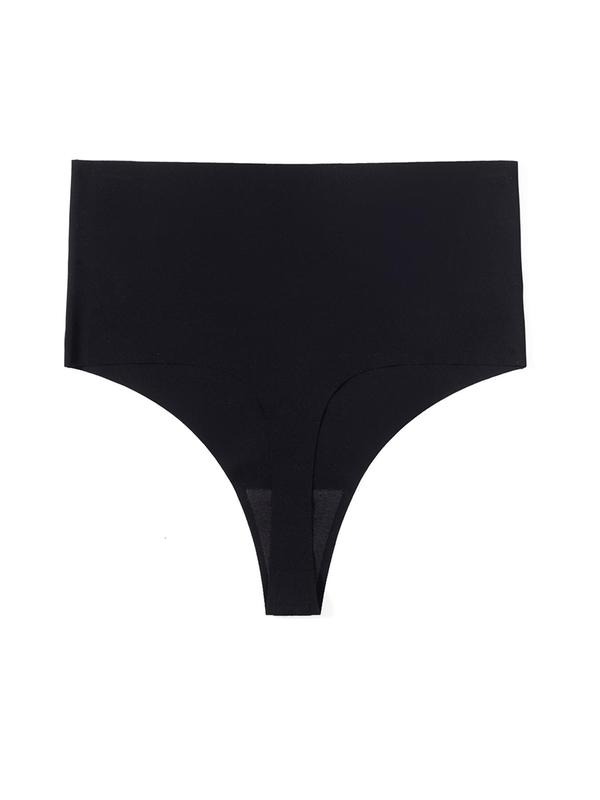 Women's 4pcs Solid Color High Waist Thong, Comfy Breathable Seamless Knicker for Daily Wear,  Underwear for Women, Ladies Underwear for All Seasons