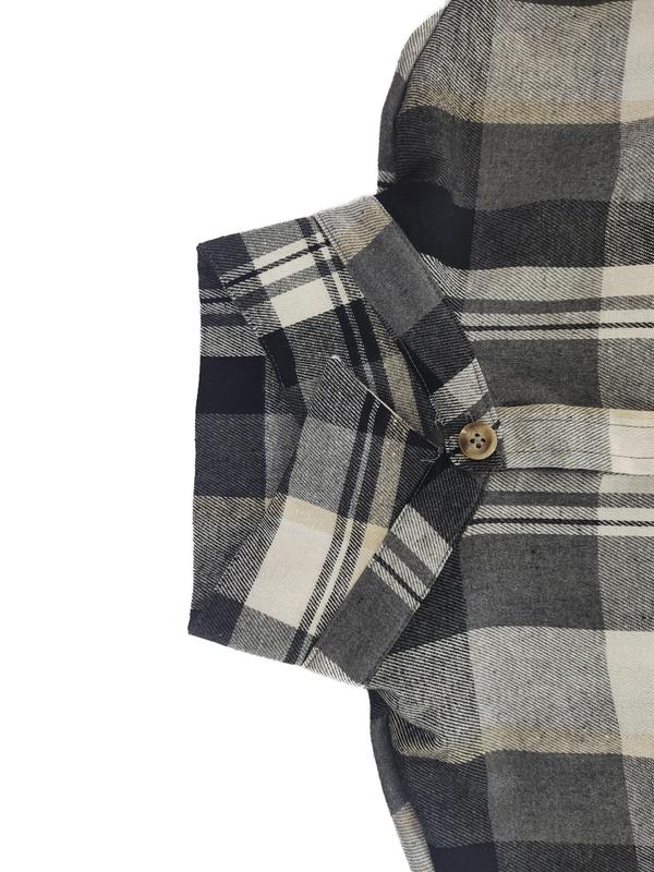Women's Plaid Print Button Front Drop Shoulder Shirt, Casual Long Sleeve Pocket Collared Top for Daily Wear, Ladies Clothes for All Seasons