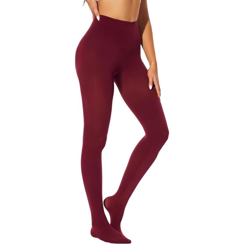 Women's 80 Denier Soft Opaque Tights, High Waist Solid Color Footed Pantyhose 20+ Colors Underwear Womenswear Lady Comfort
