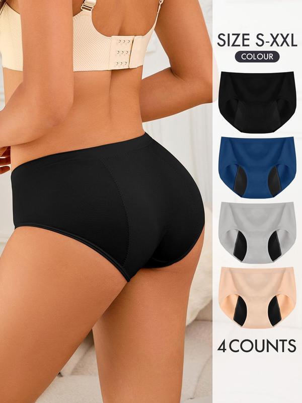Women's Solid Color Seamless Panties, Comfortable Breathable Comfort Cozy Seamless Leak Proof Period Knicker, Summer Wear 2024, Women's Underwear for All Seasons