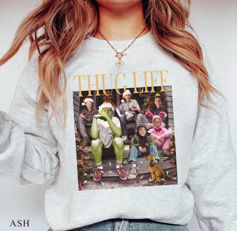 Thug Life Christmas Movie Shirt, Grinchhmas Home Alone Christmas Vacation shirt, Christmas Character Shirt, Funny Christmas Thief Shirt, Christmas Movie Thug Life Shirt