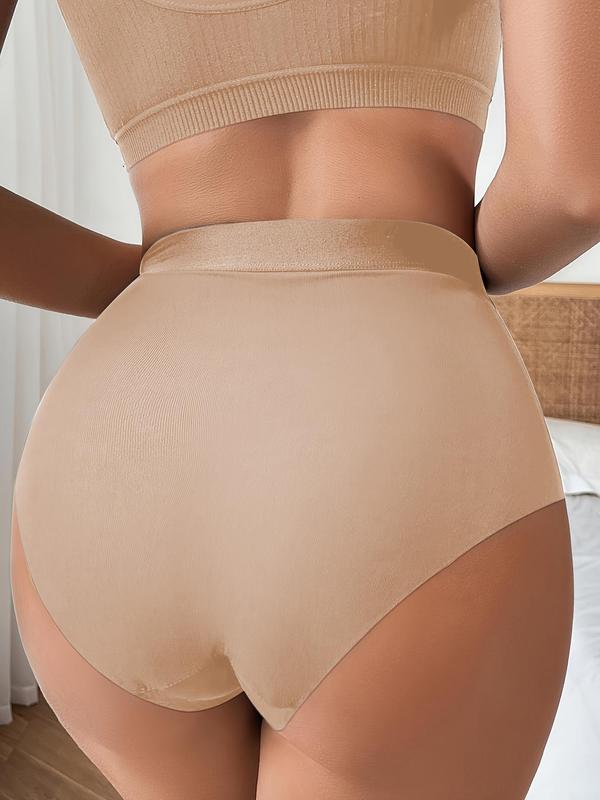 Women's Solid Color Hollow Out Brief, Breathable Comfortable Panty for Daily Wear, Women's Underwear for All Seasons