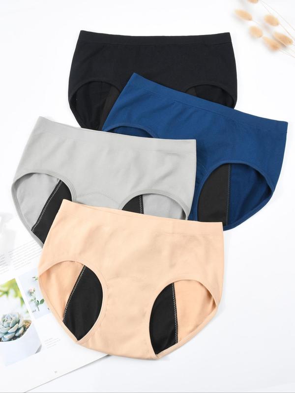 Women's Solid Color Seamless Panties, Comfortable Breathable Comfort Cozy Seamless Leak Proof Period Knicker, Summer Wear 2024, Women's Underwear for All Seasons