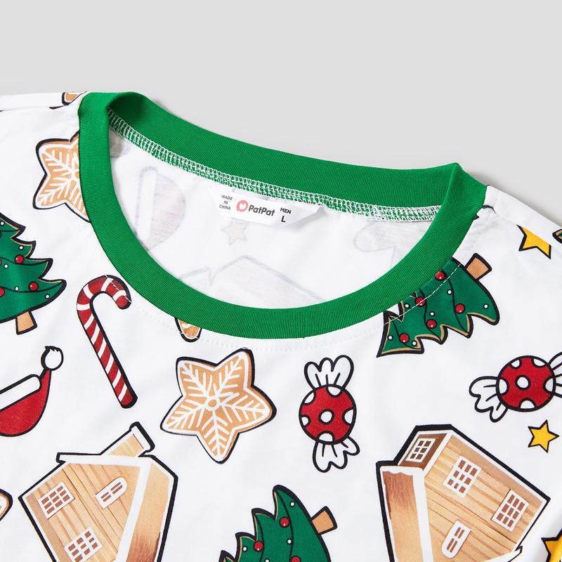 PatPat Christmas Pajamas Family Matching Cute Cartoon Print Pajamas Family Clothing Sets Family Costumes (Flame Resistant)