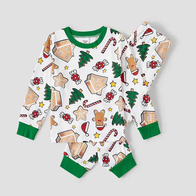 PatPat Christmas Pajamas Family Matching Cute Cartoon Print Pajamas Family Clothing Sets Family Costumes (Flame Resistant)