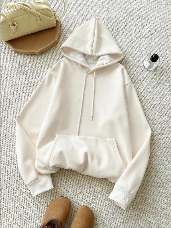 Women's Cherry & Letter & Leopard Print Drawstring Pocket Thermal Lined Hoodie, Fashion Casual Long Sleeve Hooded Sweatshirt for Daily Holiday Outdoor Wear, Women Clothing for Fall & Winter