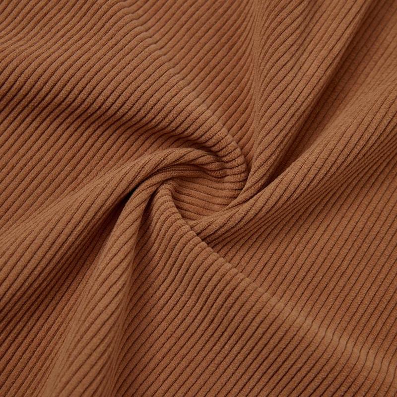 PatPat Family Matching Brown Corduroy Color block Sweatshirt or Adjustable Pinafore Dress