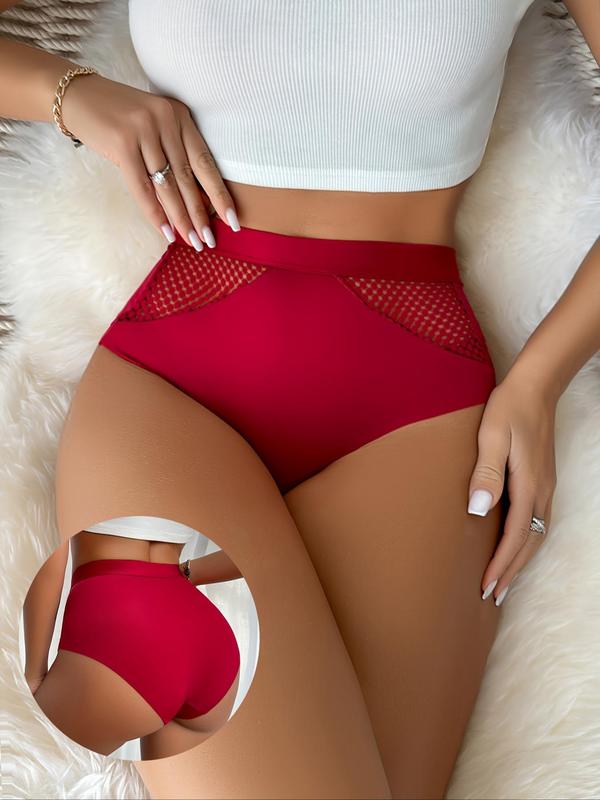 Women's Solid Color Hollow Out Brief, Breathable Comfortable Panty for Daily Wear, Women's Underwear for All Seasons