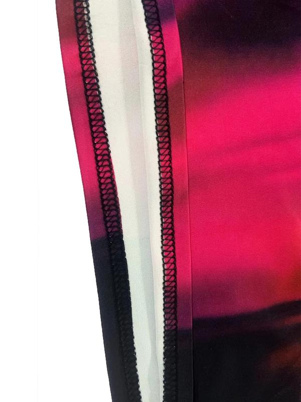  Plus Colorblock High Waist Wide Leg Pants, Casual Comfy Trousers for Daily Wear, Women's Bottoms for Summer