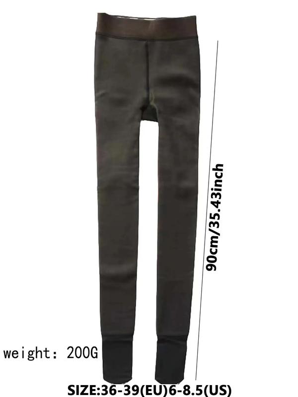 Women's Solid Color Thermal Lined Tights, Casual Comfy Warm Pantyhose for Fall & Winter, Women's Tights for Daily Wear