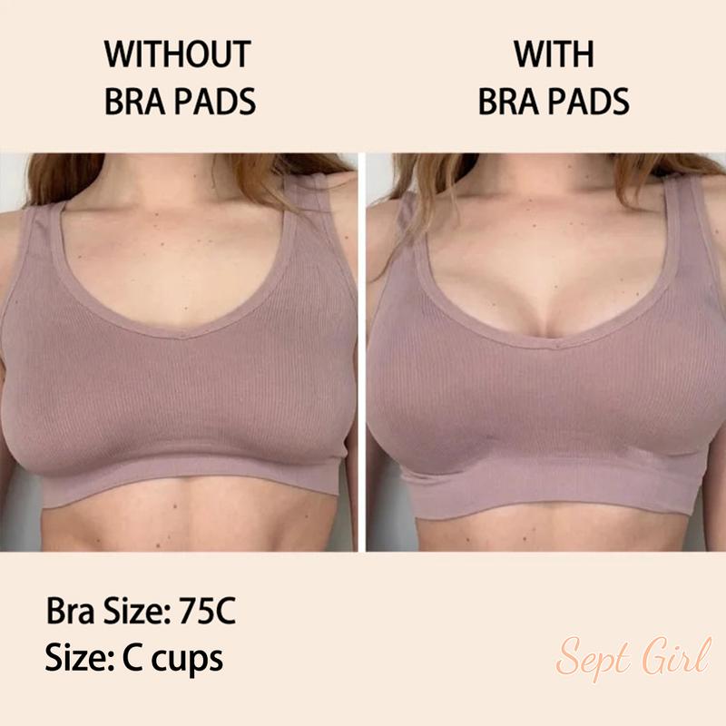 2 Pcs Push Up Ultra Boost Sticky Inserts Reusable Padded Double Side Adhesive Bra Pad Inserts for Swimsuits Seamless Sticky Bra Cup Bikini Covers