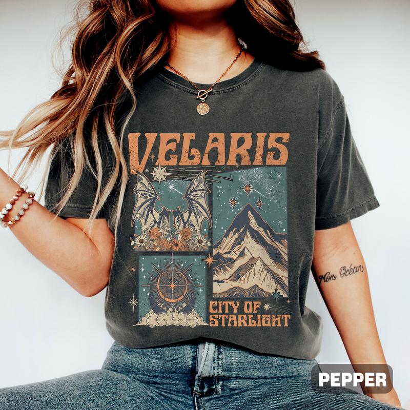 Velaris City of Starlight Acotar Comfort Colors Shirt, The Night Court Shirt, Bookworm Shirt, Court of Thorns and Roses, Acotar Shirt, Bookish Gifts