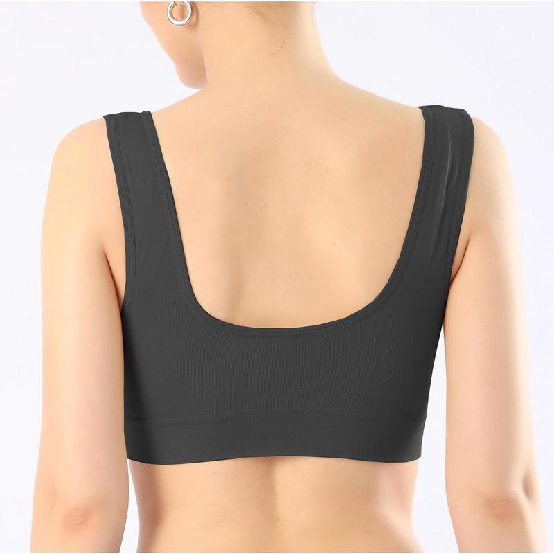 Women's 3-Pack Seamless Wireless Removable Pads Sports Bra