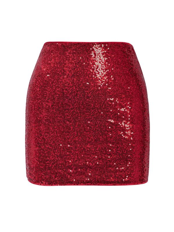 Women's Glitter Sequin Zipper High Waist Bodycon Skirt, Summer Clothes Women, Shimmering Summer Skirt, Women's Skirt for Party Club Night Out