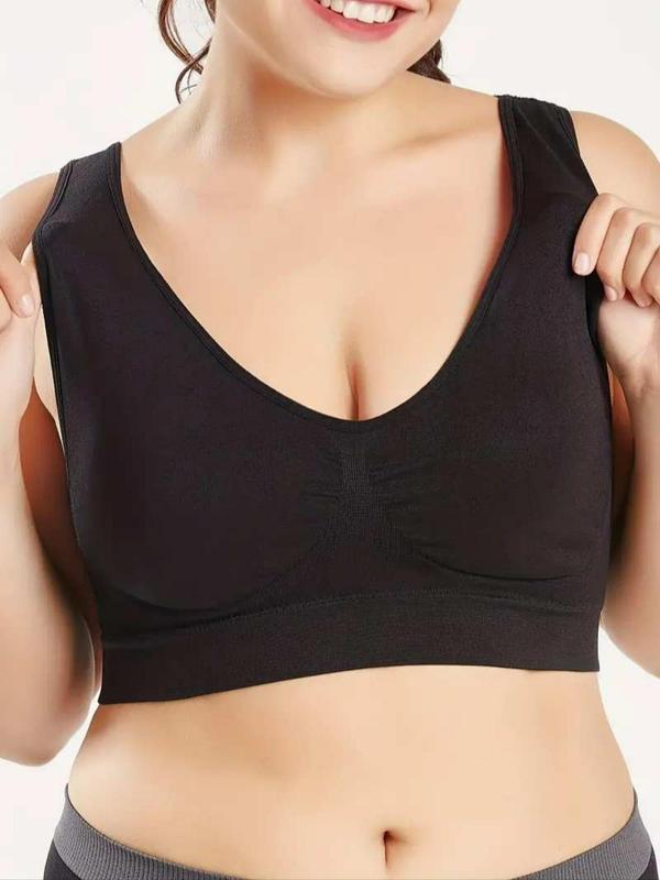 Women's Solid Wireless Push Up Bra, Soft Comfortable Breathable Bra, Women's Lingerie for All Seasons