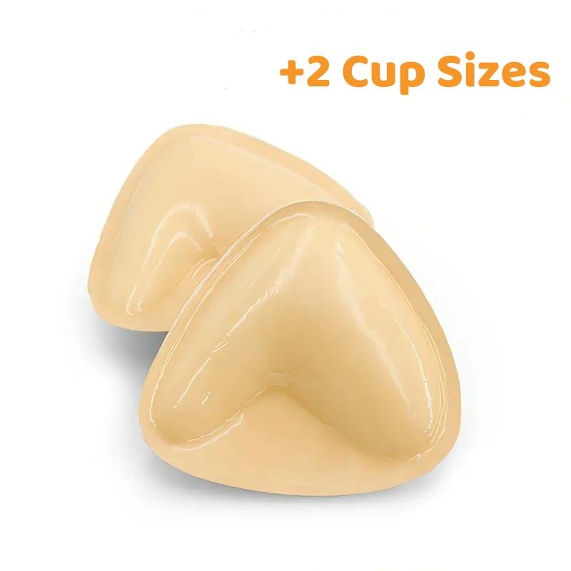 2 Pcs Push Up Ultra Boost Sticky Inserts Reusable Padded Double Side Adhesive Bra Pad Inserts for Swimsuits Seamless Sticky Bra Cup Bikini Covers