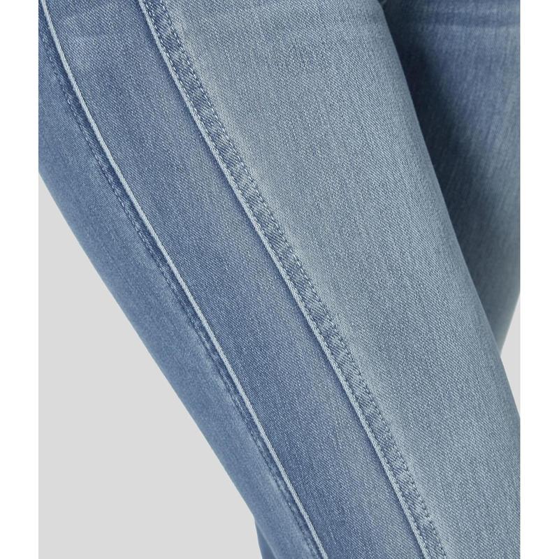 HalaraMagic Mid Rise Button Zipper Multiple Pockets Stretchy Knit Casual Skinny Jeans