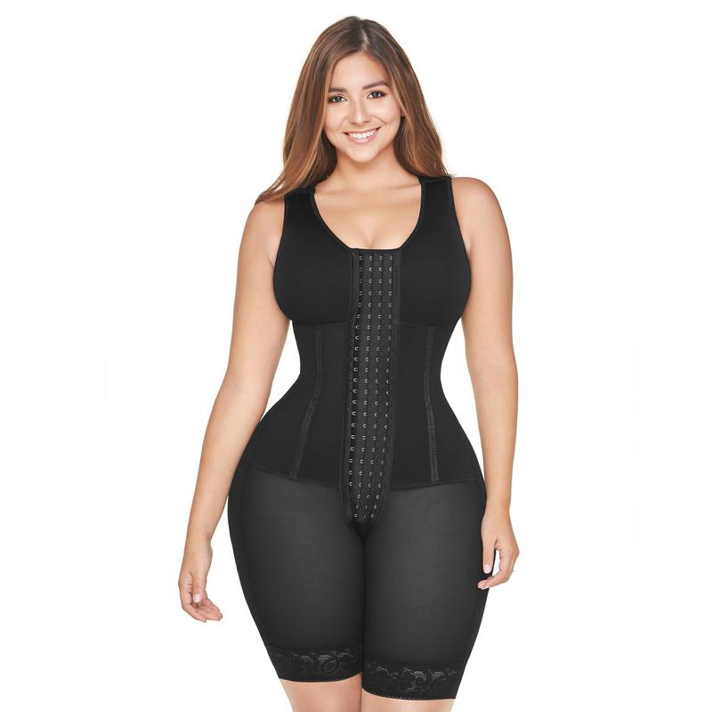 Fajas Stretch Tummy Control Shapewear Breast-Covering Sleeveless One-Piece Breasted Breast-Covering Girdle Colombian Women'S Girdle Sculpting Butt Lifter Mid Thigh Full Bodysuit