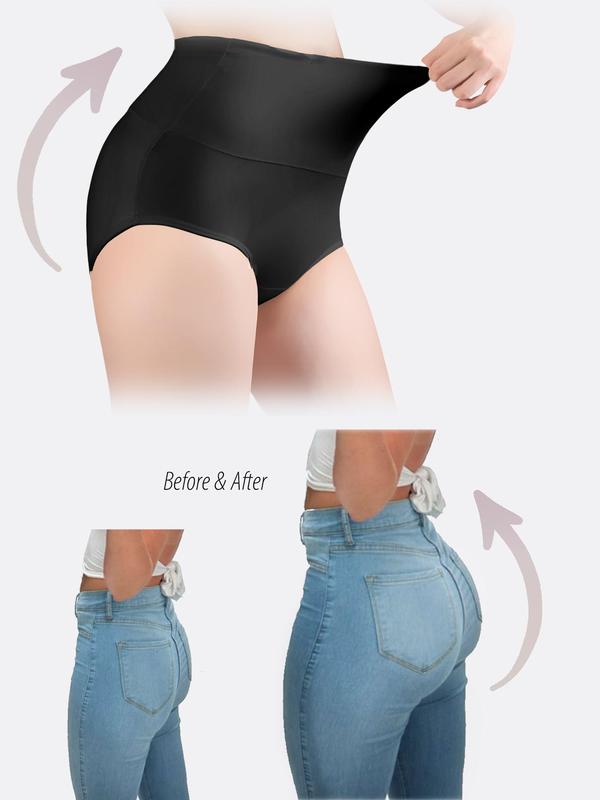Women's Plain High Waist Butt Lift Panty, Summer Wear, Solid Color Seamless Panties, Soft Comfy Breathable Knicker for Daily Wear