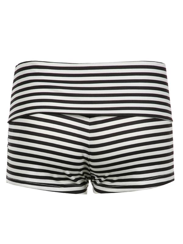 Women's Striped Print Fitted Shorts, Casual Boho Style Straight Leg Shorts for Summer, Fashion Women's Bottoms for Daily Wear, Shorts for Women, Summer Outfits 2024, Women's Clothing