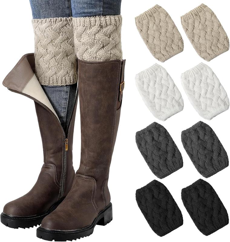 Boot Socks for Women, Winter Warm Boot Cuffs, Crochet Knitted Boot Socks, Short Leg Warmers Boot Topper Socks