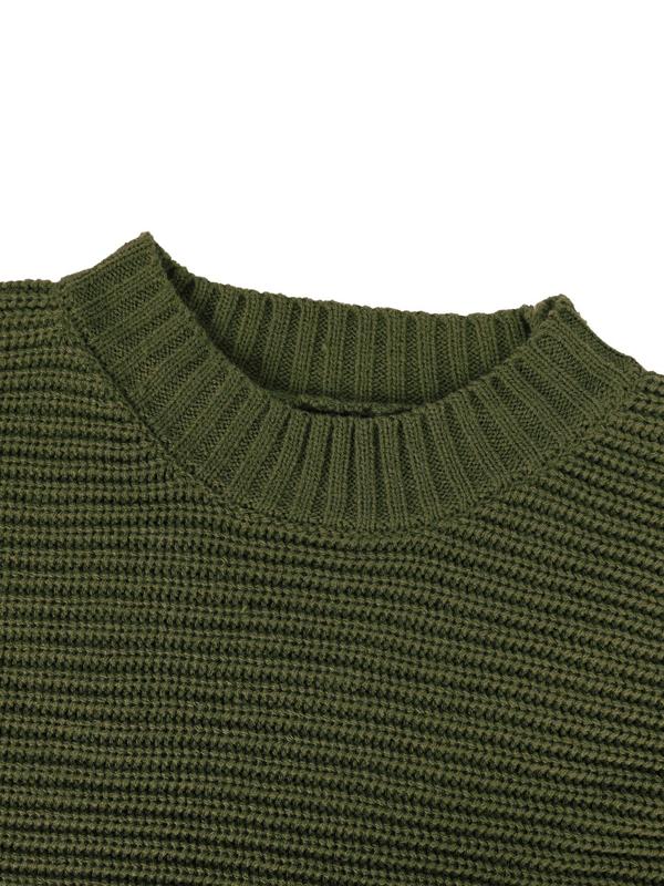 Women's Plain Crew Neck Sweater Pullover, Casual Long Sleeve Jumper for Fall & Winter, Fashion Ladies' Knitwear for Daily Wear