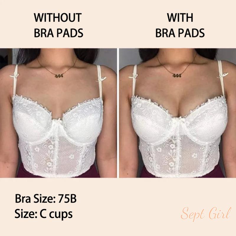 2 Pcs Push Up Ultra Boost Sticky Inserts Reusable Padded Double Side Adhesive Bra Pad Inserts for Swimsuits Seamless Sticky Bra Cup Bikini Covers