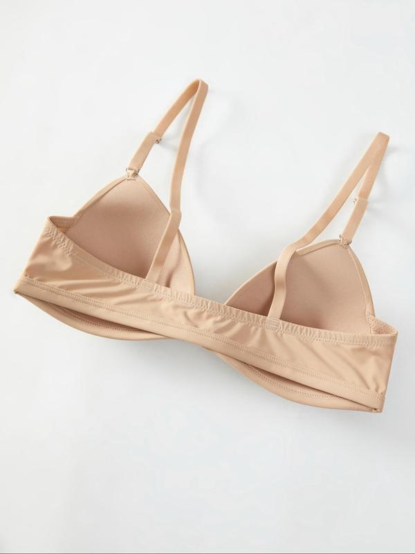 Women's Solid Buckle Front Adjustable Strap Push Up Bra, Soft Comfortable Breathable Lingerie Top for Daily Wear, Underwear for All Seasons