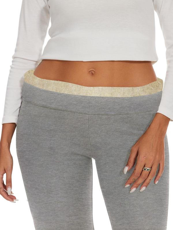  Solid High Waist Thermal Lined Leggings, Casual Comfy Warm Skinny Pants for Daily Wear, Women's Bottoms for Fall & Winter