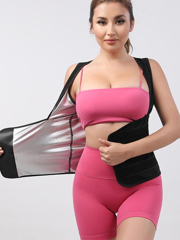 Women's Solid Adjustable Waist Trainer, Sporty Sleeveless Sauna Top for Exercise Workout Gym Running, Women's Shaper