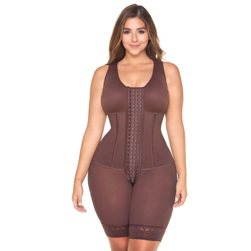 Fajas Stretch Tummy Control Shapewear Breast-Covering Sleeveless One-Piece Breasted Breast-Covering Girdle Colombian Women'S Girdle Sculpting Butt Lifter Mid Thigh Full Bodysuit