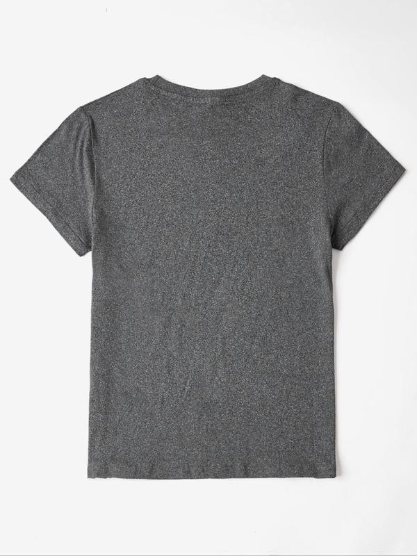 Women's Bull Head Print Round Neck Tee, Fashion Casual Short Sleeve T-shirt for Daily Wear, Ladies Summer Clothes
