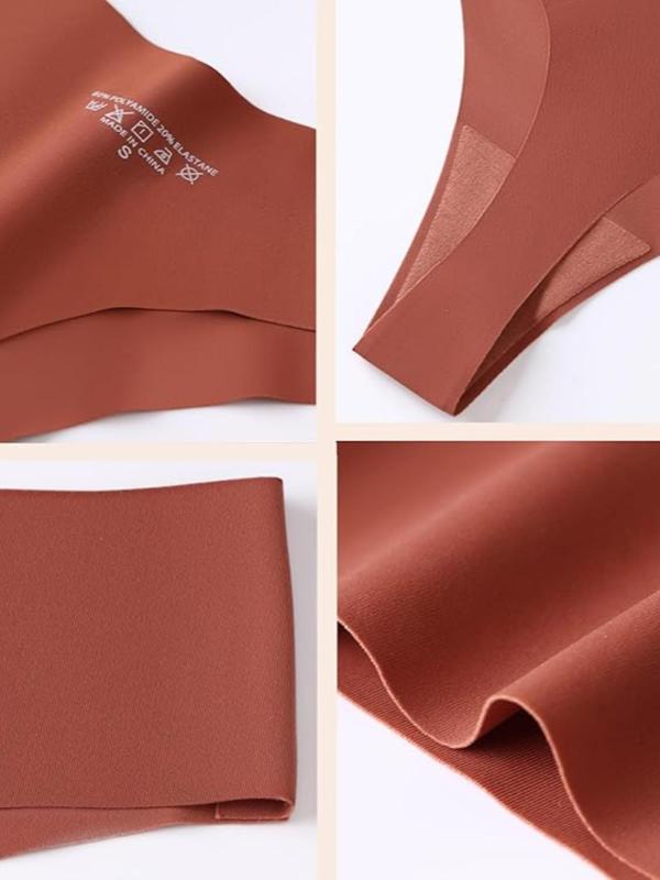 Women's Solid Color Seamless Thong, Casual Soft Comfy Breathable Panty for Daily Wear, Ladies Underwear for All Seasons