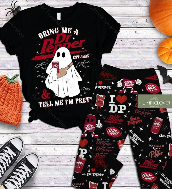 Dr Pepper T-Shirt, Dr Pepper Halloween Shirt, Dr Pepper Pajamas Set, Dr Pepper Pajamas Pants, Soda Pajamas Set, Halloween Soda Shirt, Holiday Pajamas, pajamas, sleepwear, family uniforms, holiday wear, Clothing