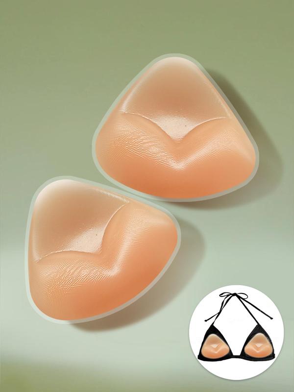 Women's Solid Color Triangle Shape Silicone Bra Insert, Soft Breathable Comfortable Breast Pad for Daily Wear, Lingerie Accessories for Women
