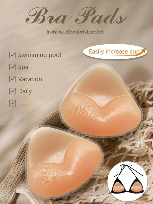 Women's Solid Color Triangle Shape Silicone Bra Insert, Soft Breathable Comfortable Breast Pad for Daily Wear, Lingerie Accessories for Women