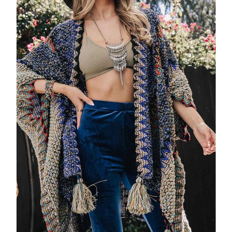 Dalila Colorful Ruana  Cardigan