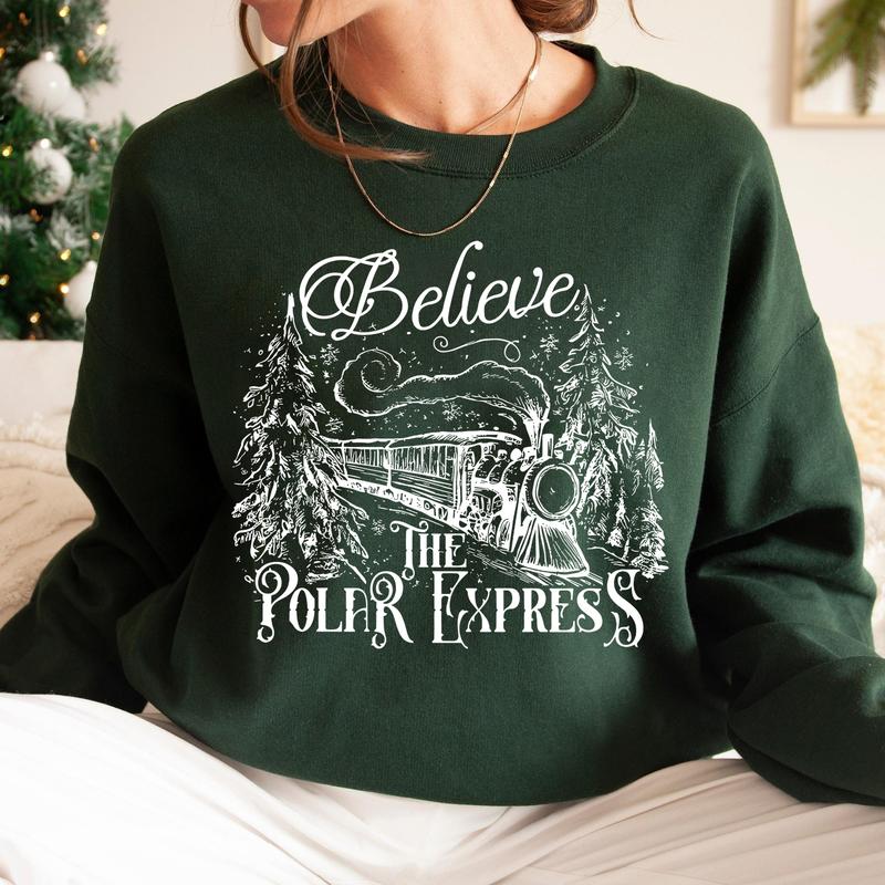 Believe P0lar Ex.press Christmas Tshirt Sweatshirt Hoodie, North Pole Magic Christmas Shirt, Gift for Xmas