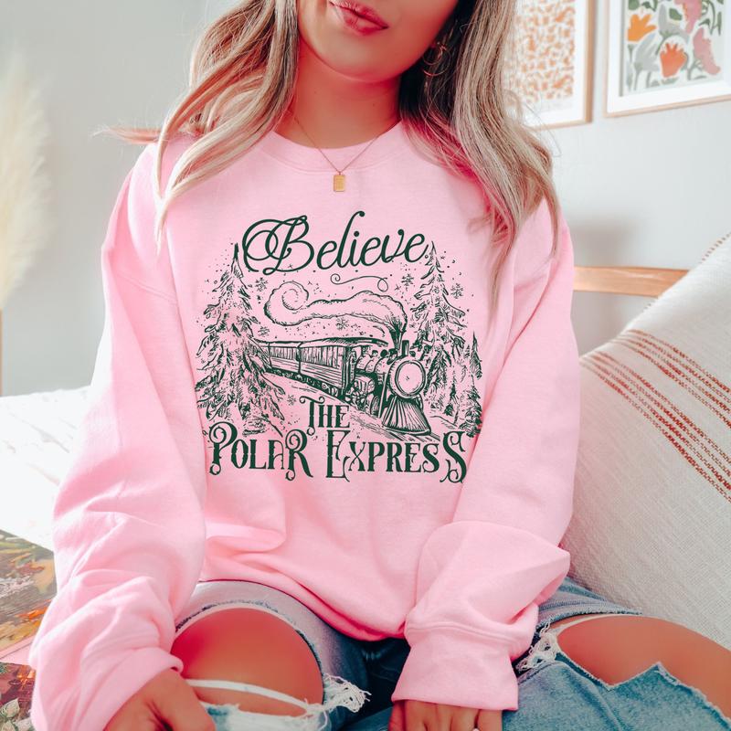 Believe P0lar Ex.press Christmas Tshirt Sweatshirt Hoodie, North Pole Magic Christmas Shirt, Gift for Xmas
