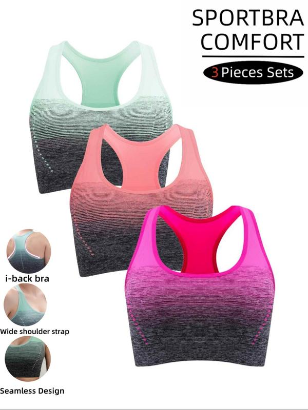 Women's Ombre Print Padded Lingerie Top, Push Up Bra, Lady Breathable Comfortable Racer Back Bra, Lingerie for Women, Women's Lingerie for All Seasons Daily Wear, Womenswear Underwear