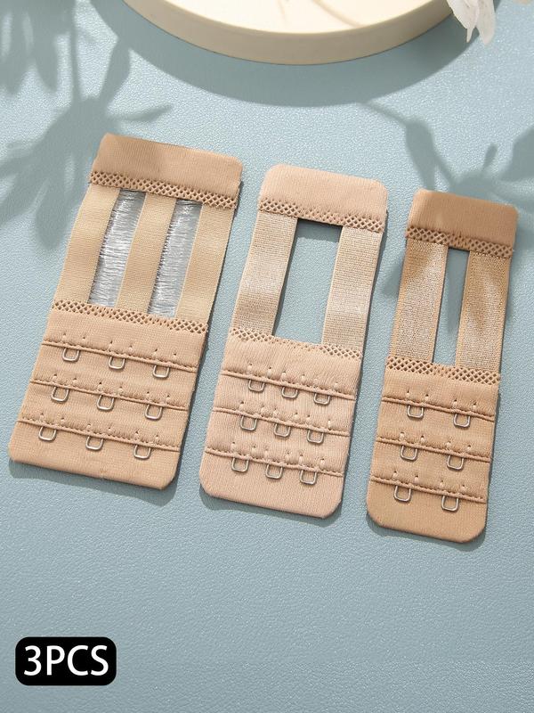3pcs Cut Out Bra Extender Hook Strap, Women's Bra Extenders, 2 Hooks 3 Hooks Elastic Stretchy Bra Extension Strap Set, Lingerie Accessories