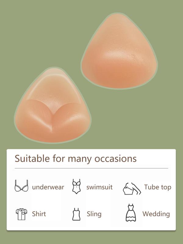 Women's Solid Color Triangle Shape Silicone Bra Insert, Soft Breathable Comfortable Breast Pad for Daily Wear, Lingerie Accessories for Women