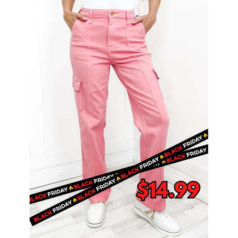 Judy Blue Pink Cargo Jeans