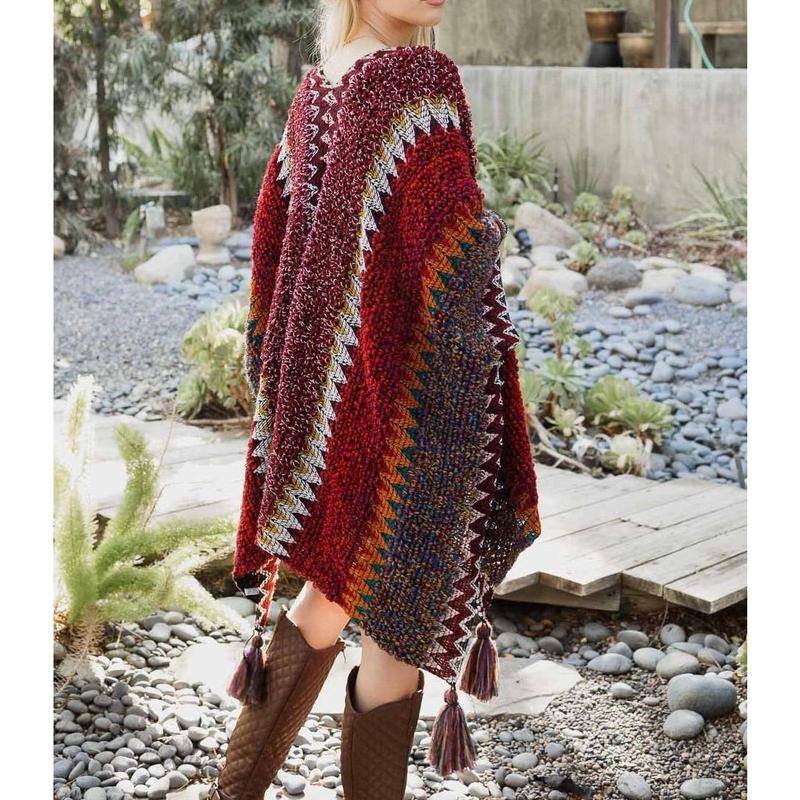 Dalila Colorful Ruana  Cardigan