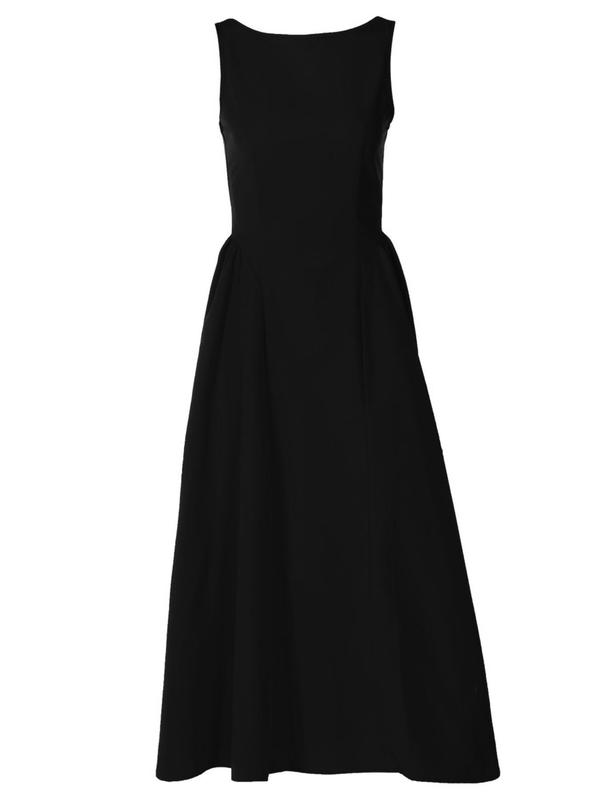 Women's Plain Backless Boat Neck A Line Dress, Elegant Sleeveless Zipper Back Long Dress for Party Holiday Wedding Guest, Ladies Summer Clothes